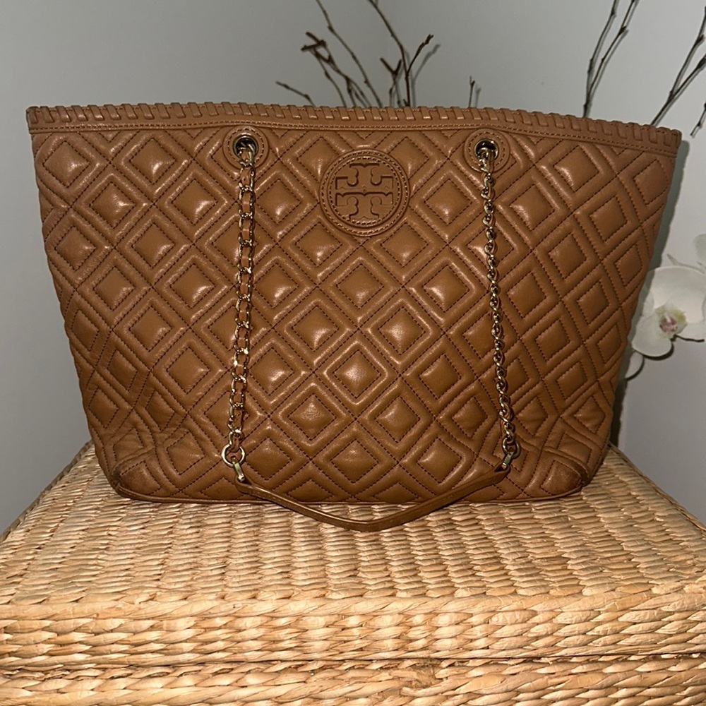 Tory Burch | Quilted Marion Shoulder Tote Bag |  Brown